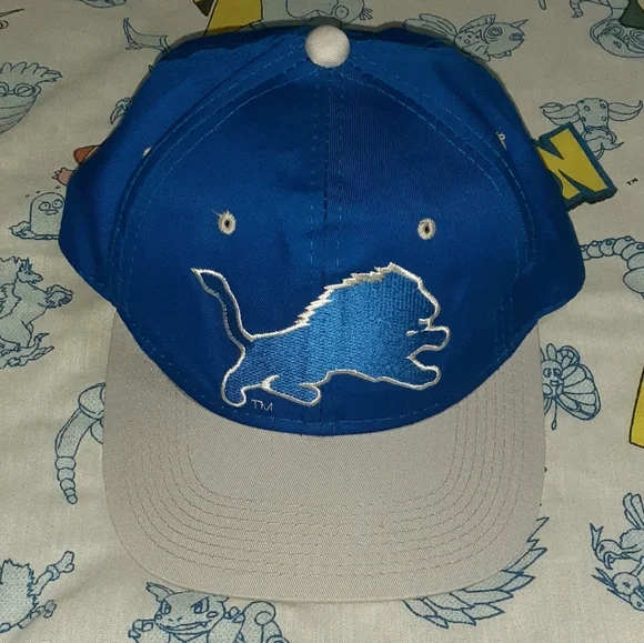 90s Detroit Lions Pro Line Authentic Script Snapback Hat Cap Vintage NFL